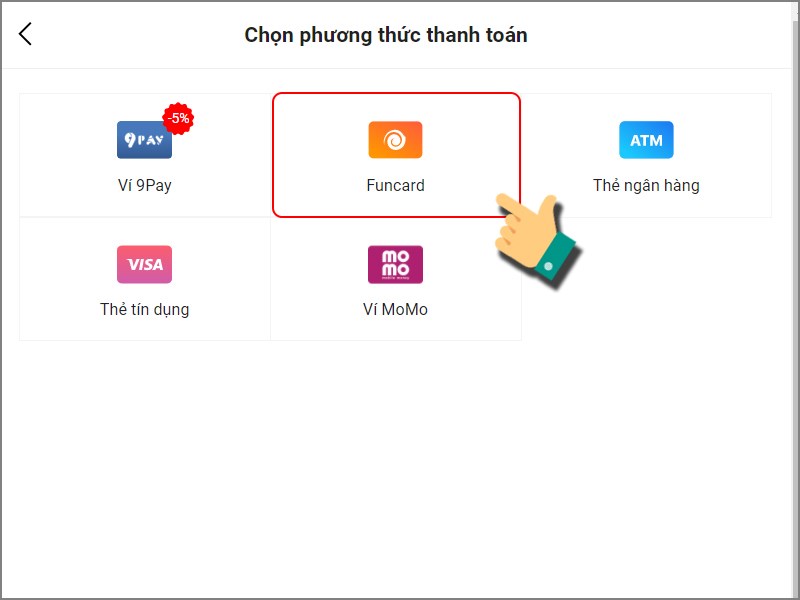 Phương thức thanh toán Funcard Phương thức thanh toán Funcard