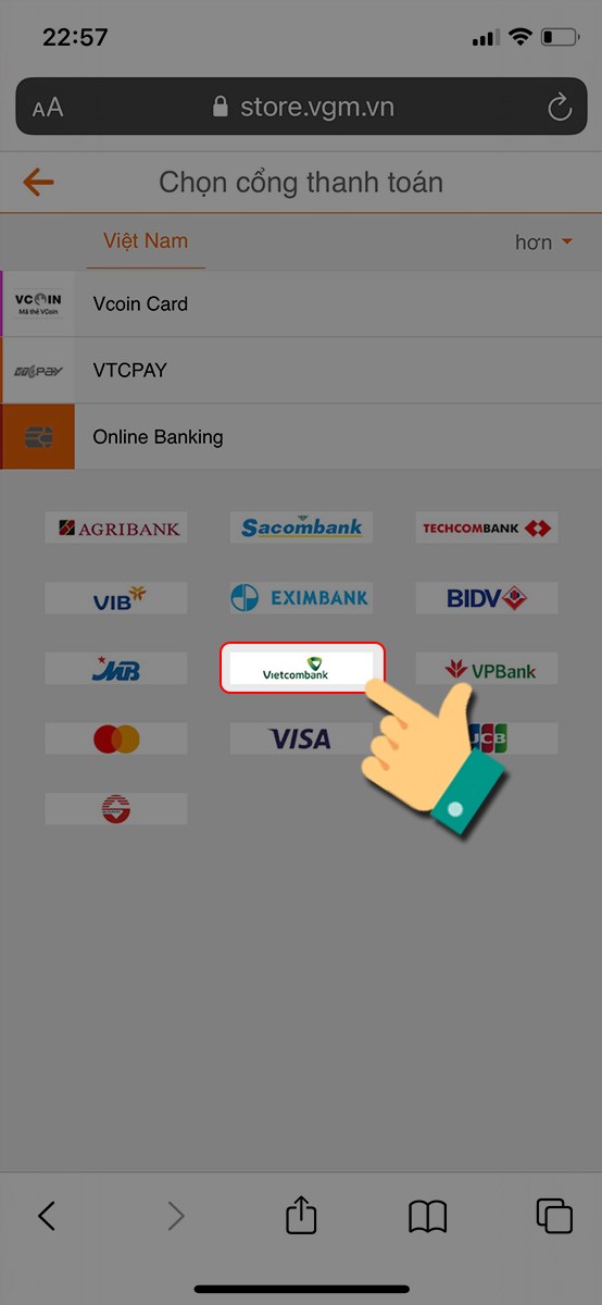 Chọn ngân hàng Chọn ngân hàng