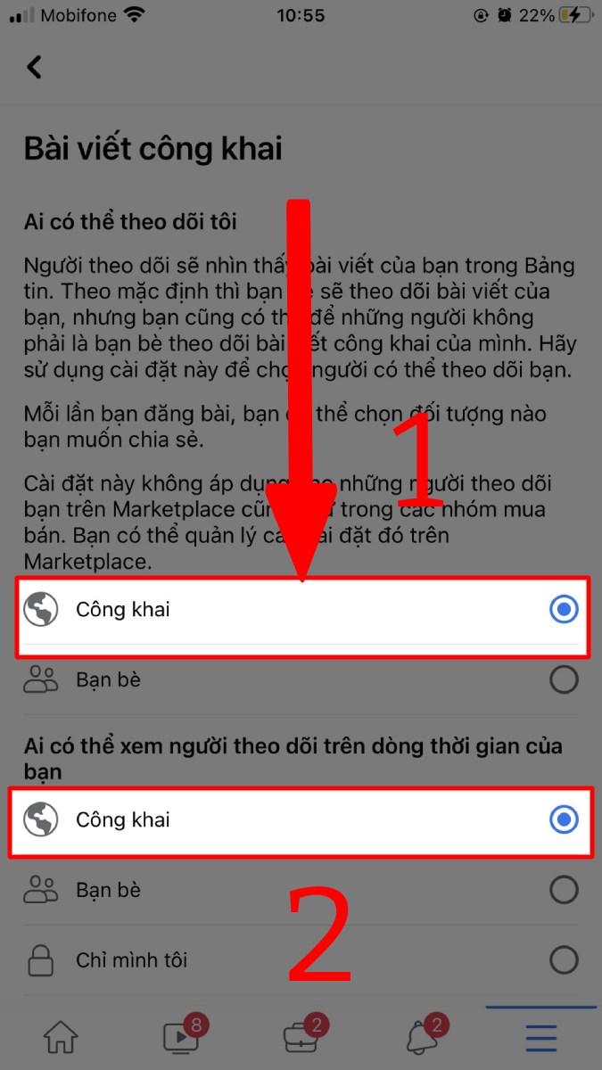 Chọn Công khai Chọn Công khai
