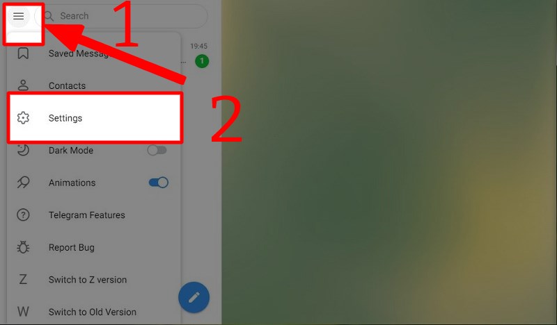Nhấn vào biểu tượng 3 dấu gạch ngang và chọn mục Settings Nhấn vào biểu tượng 3 dấu gạch ngang và chọn mục Settings