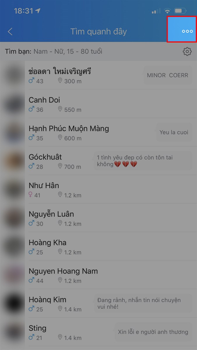 Nhấn vào biểu tượng 3 dấu chấm ở góc trên bên phải Nhấn vào biểu tượng 3 dấu chấm ở góc trên bên phải