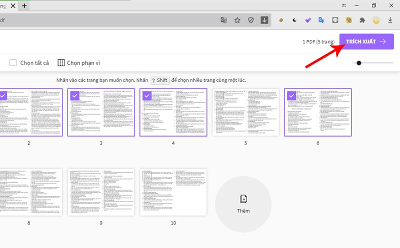Nhấn vào ô Trích xuất và chờ xuất file Nhấn vào ô Trích xuất và chờ xuất file