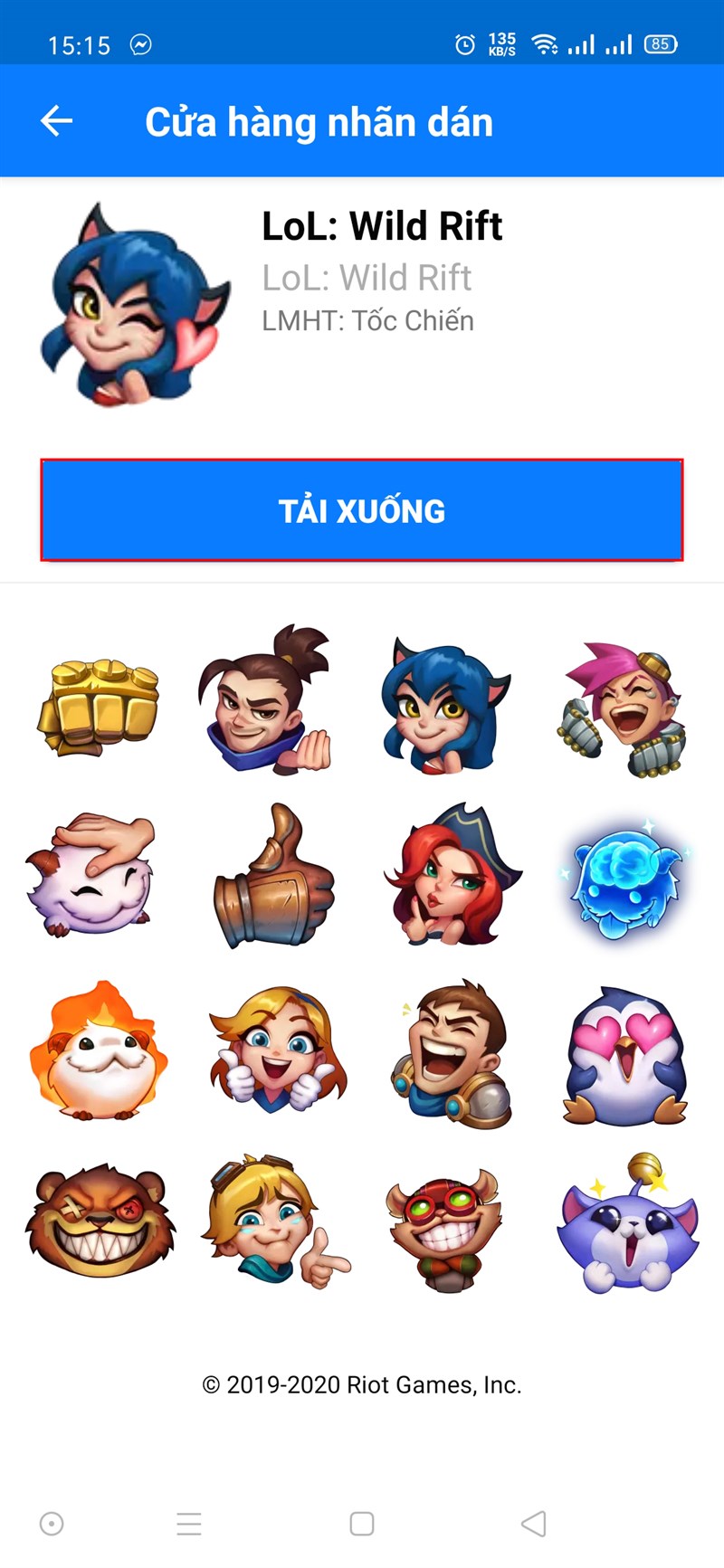Tìm kiếm Sticker Liên Minh Tốc Chiến và nhấn tải xuống Tìm kiếm Sticker Liên Minh Tốc Chiến và nhấn tải xuống