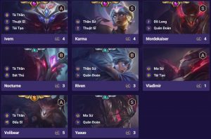 Danh sách tướng đội hình Tà Thần Quân Đoàn DTCL mùa 5