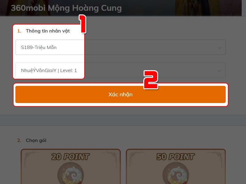 Chọn nhân vật Chọn nhân vật