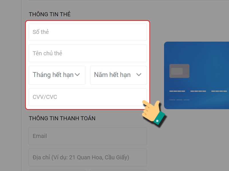 Thông tin thẻ thanh toán Thông tin thẻ thanh toán