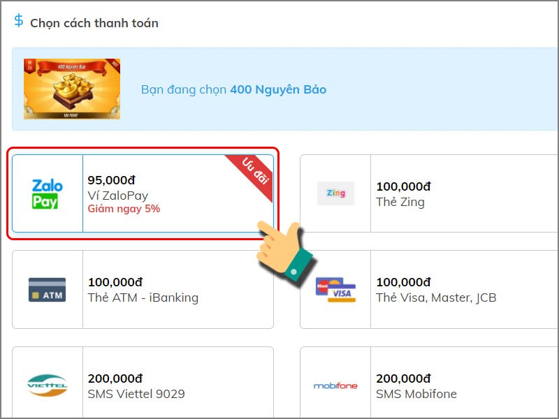 Chọn ZaloPay Chọn ZaloPay