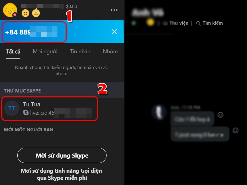 Kiểm tra thông tin qua Skype Kiểm tra thông tin qua Skype