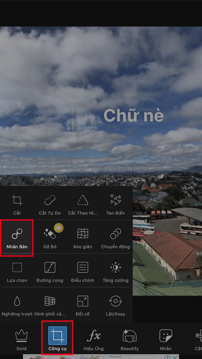 Chọn Công cụ > Chọn Nhân Bản Chọn Công cụ > Chọn Nhân Bản