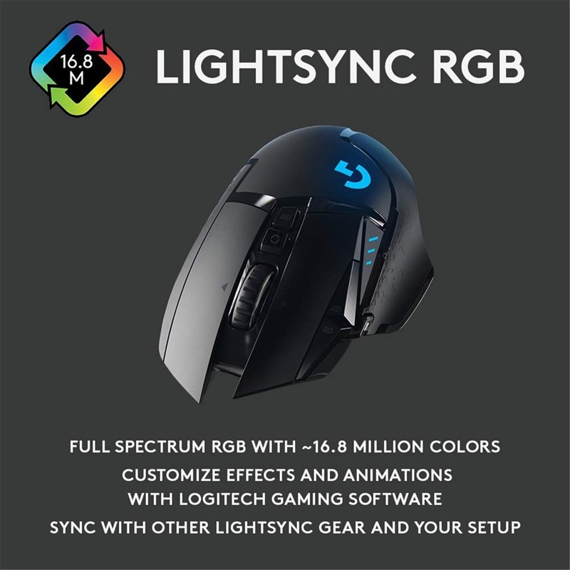 Logitech G502 được trang bị dải LED RGB 16.8 triệu màu Logitech G502 được trang bị dải LED RGB 16.8 triệu màu