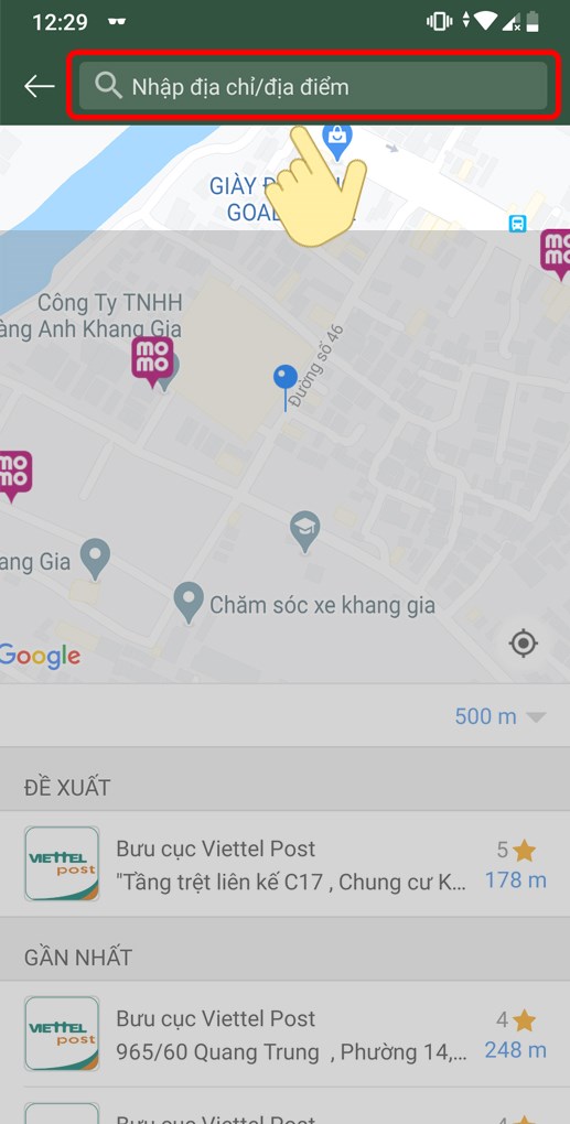 6-517x1020-2 Bước 2: Nhập địa chỉ/địa điểm bạn muốn xem điểm nạp rút.