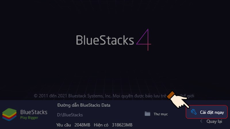 Nhấn chọn Cài đặt ngay (Install Now) để bắt đầu cài đặt Nhấn chọn Cài đặt ngay (Install Now) để bắt đầu cài đặt