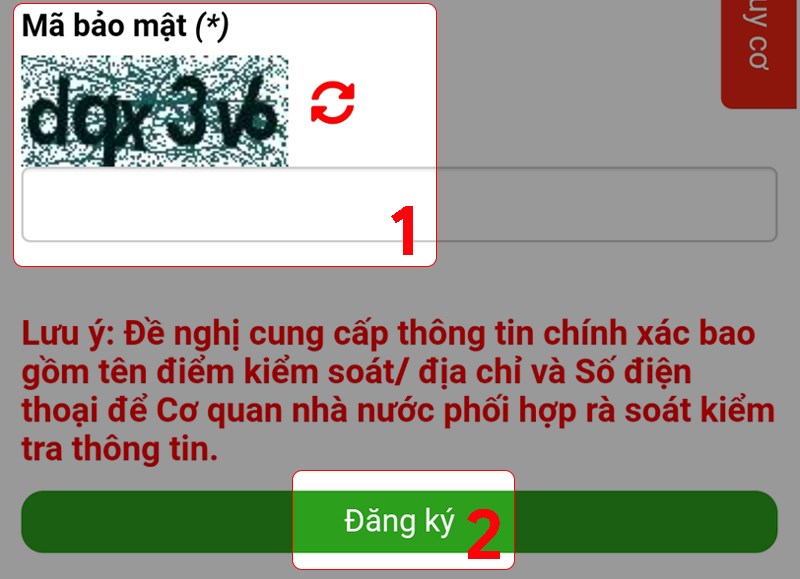 Nhập lại mã bảo mật và nhấn Đăng ký để tạo mã QR Nhập lại mã bảo mật và nhấn Đăng ký để tạo mã QR