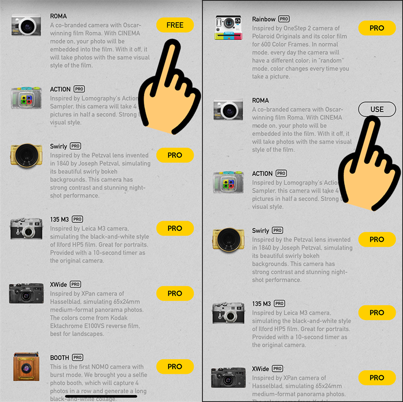 Chọn màu camera có chữ FREE Chọn màu camera có chữ FREE