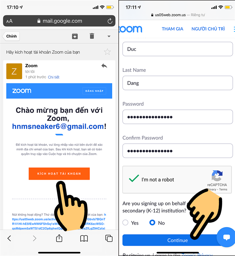Kích hoạt tài khoản Kích hoạt tài khoản