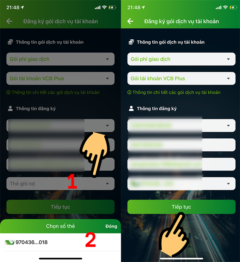 Click chọn số thẻ của bạn Click chọn số thẻ của bạn
