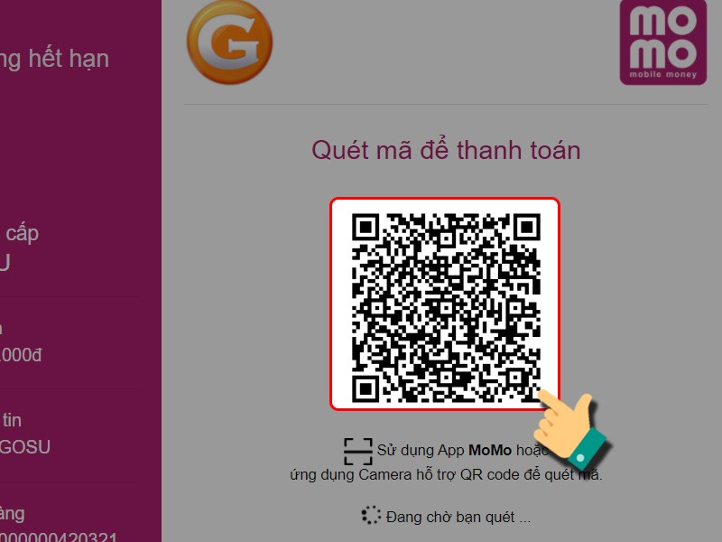 Quét mã QR để thanh toán Quét mã QR để thanh toán
