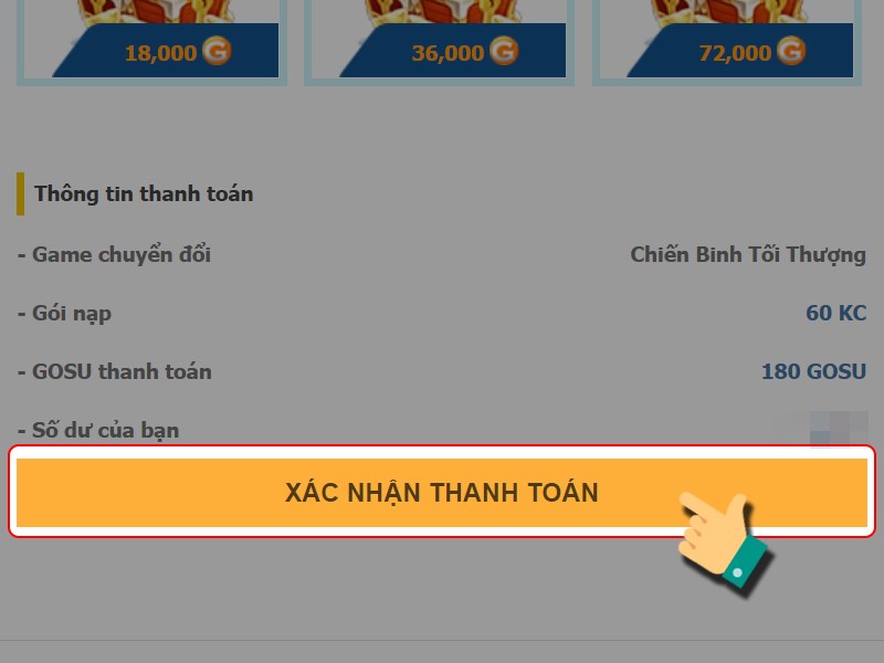 Xác nhận thanh toán Xác nhận thanh toán