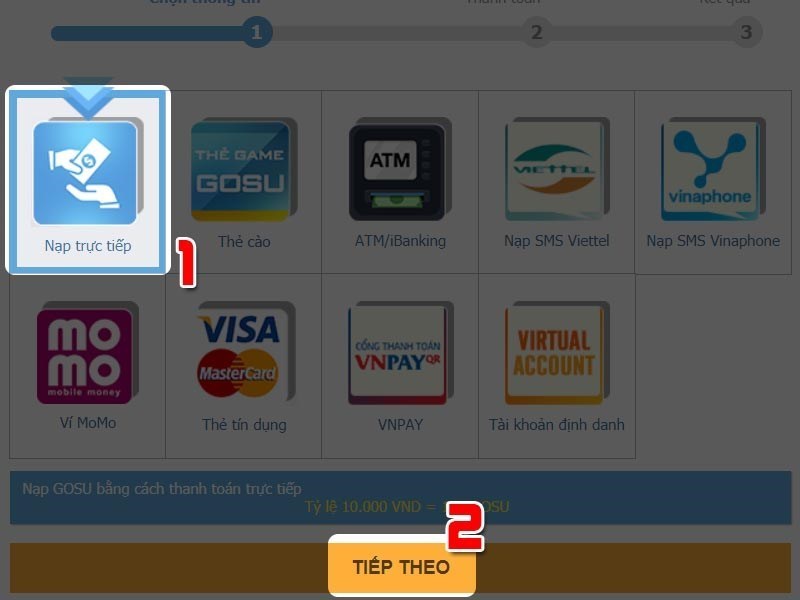 Chọn hình thức thanh toán Chọn hình thức thanh toán