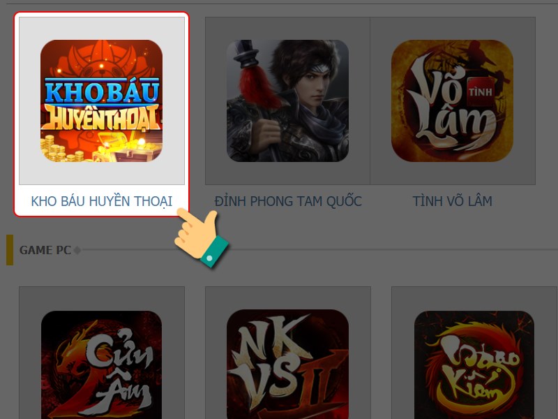 Chọn game Kho Báu Huyền Thoại Chọn game Kho Báu Huyền Thoại