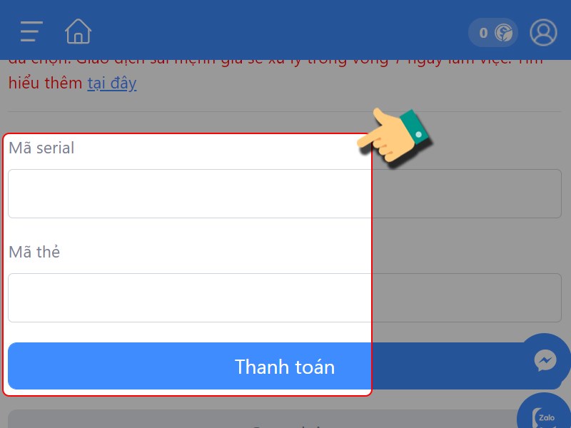 Nhập thông tin thẻ game để thanh toán Nhập thông tin thẻ game để thanh toán