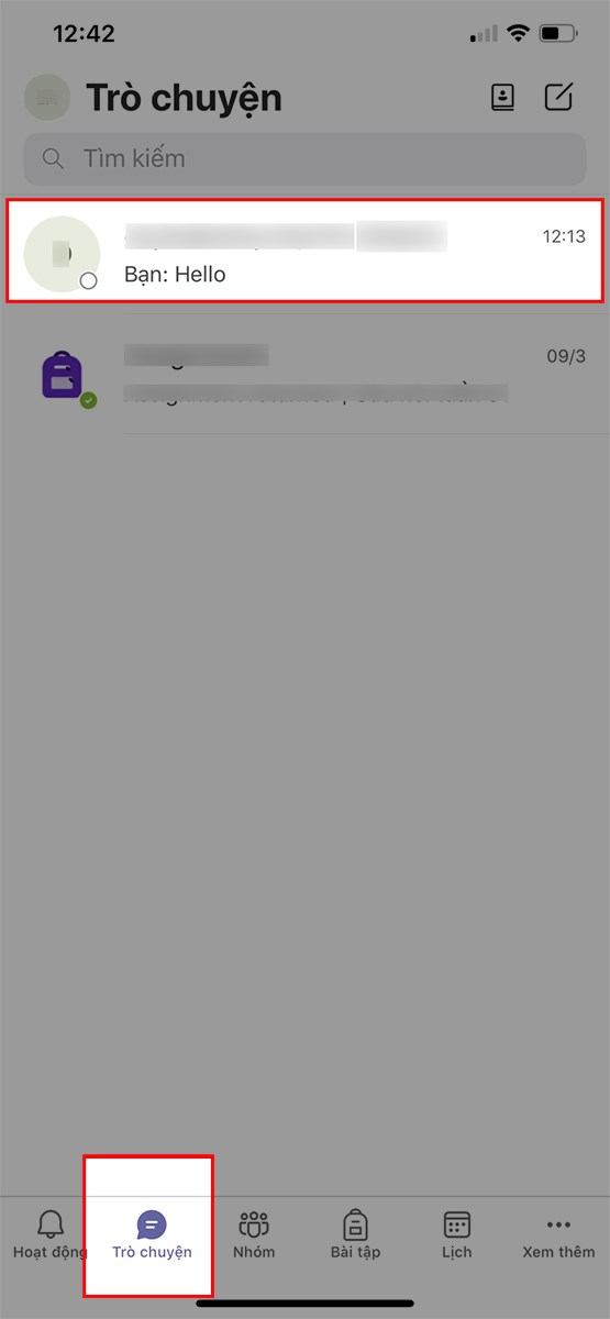 Mở ứng dụng Microsoft Teams, nhấn vào biểu tượng Trò chuyện > Chọn nhóm mà bạn muốn gọi Mở ứng dụng Microsoft Teams, nhấn vào biểu tượng Trò chuyện > Chọn nhóm mà bạn muốn gọi