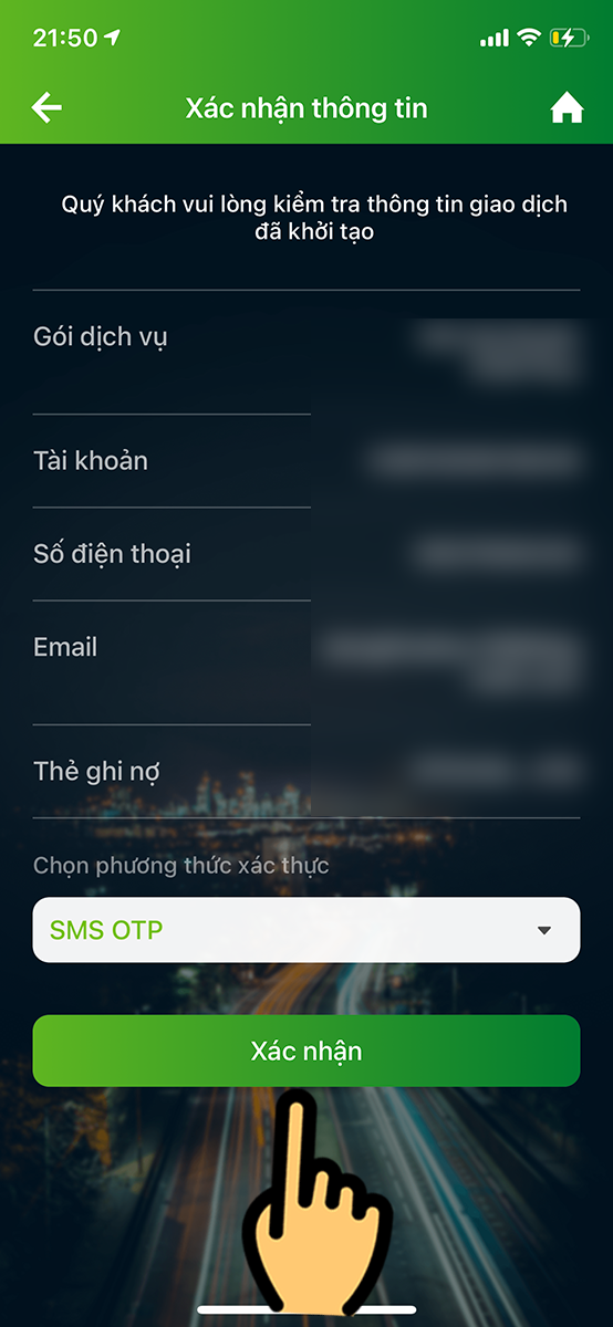 Chọn phương thức xác thực OTP Chọn phương thức xác thực OTP
