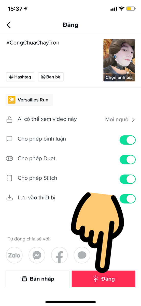 Nhấn nút Đăng để tải video lên TikTok Nhấn nút Đăng để tải video lên TikTok