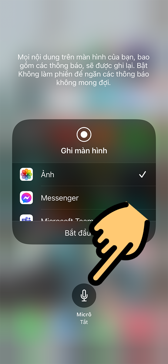 Chọn nút Micro Chọn nút Micro