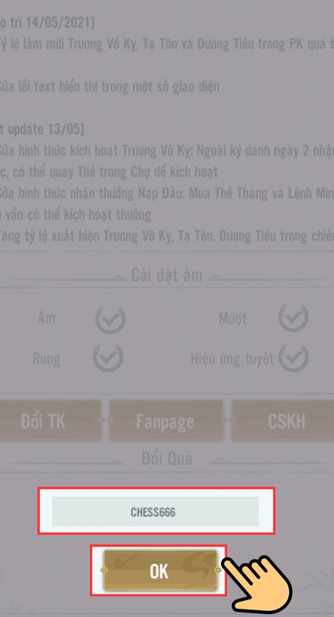 Sau khi nhập mã code bạn nhấn OK để hoàn thành. Sau khi nhập mã code bạn nhấn OK để hoàn thành.