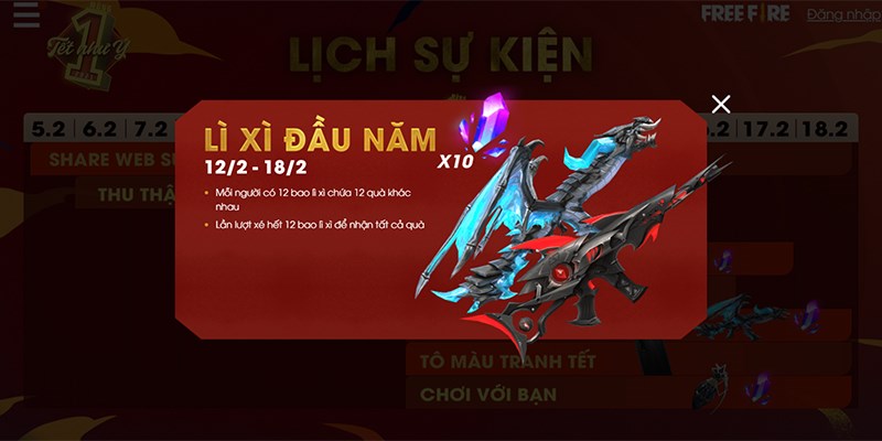 Sự kiện Lì Xì Đầu Năm Free Fire 2021 Sự kiện Lì Xì Đầu Năm Free Fire 2021