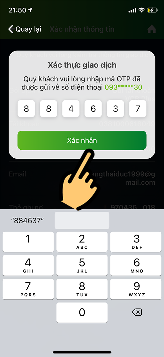 Nhập mã OTP để xác thực Nhập mã OTP để xác thực