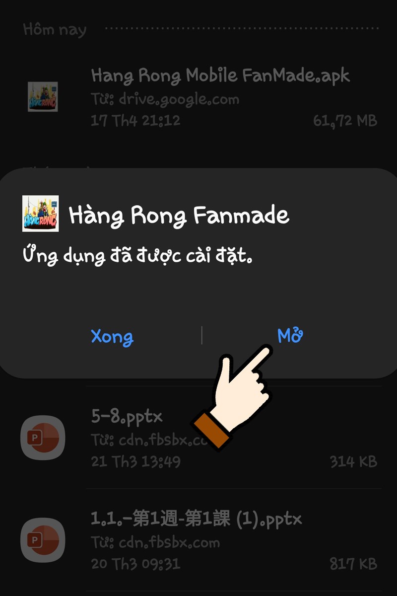 Cài thành công game Hàng Rong cho điện thoại Cài thành công game Hàng Rong cho điện thoại