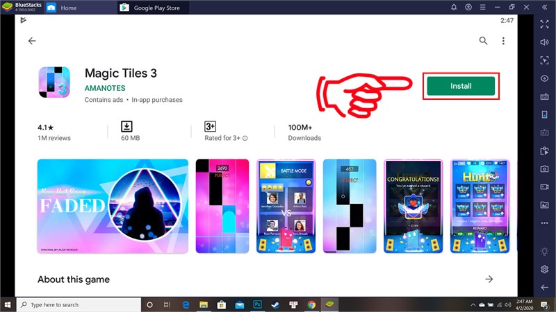 8-min-800x450-1 Bấm Install và chờ game tải xuống, Bluestack sẽ báo cho bạn khi game cài đặt thành công.