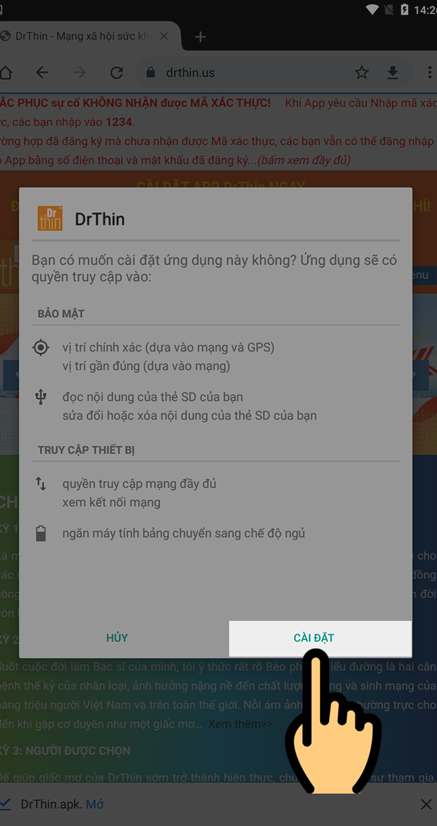 Bạn chọn Cài đặt (Install) Bạn chọn Cài đặt (Install)