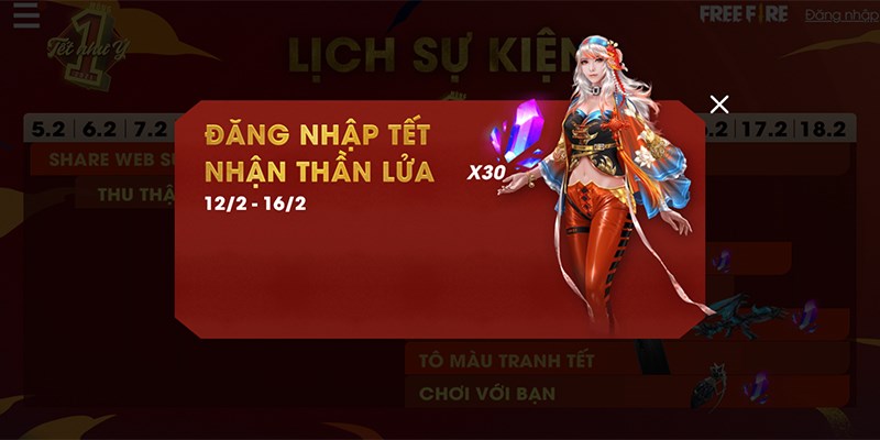 Sự kiện Đăng Nhập Mùng 1 Tết Free Fire 2021 Sự kiện Đăng Nhập Mùng 1 Tết Free Fire 2021