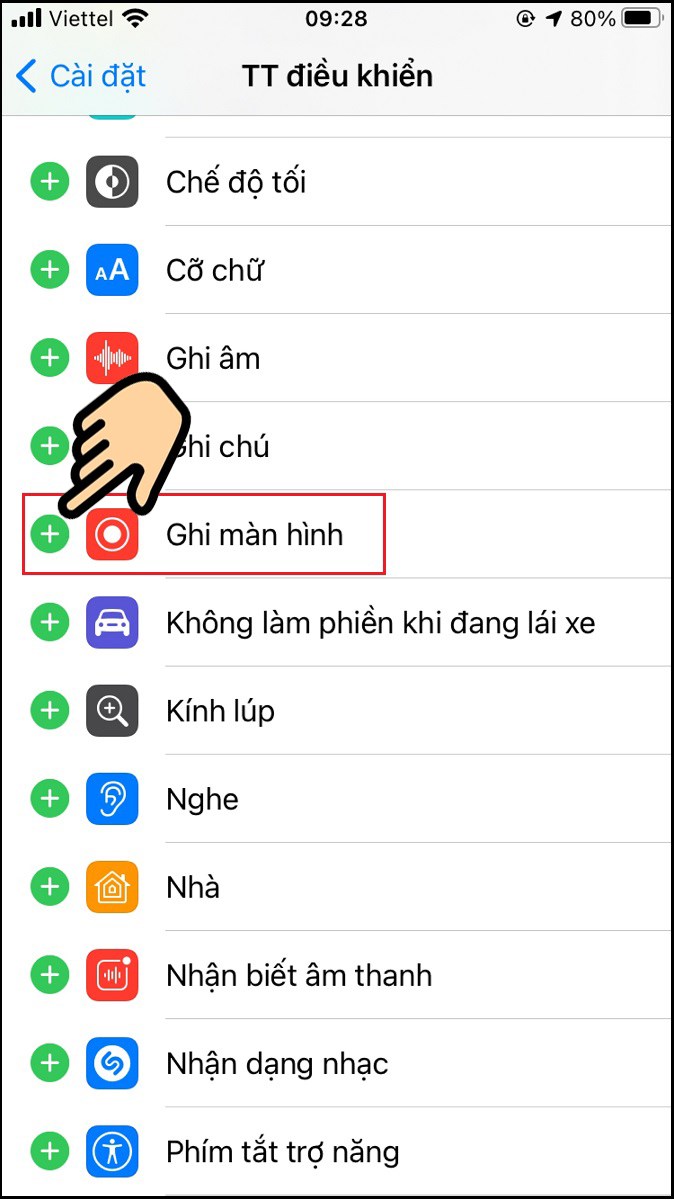 Thêm biểu tượng quay vào trung tâm điều khiển Thêm biểu tượng quay vào trung tâm điều khiển