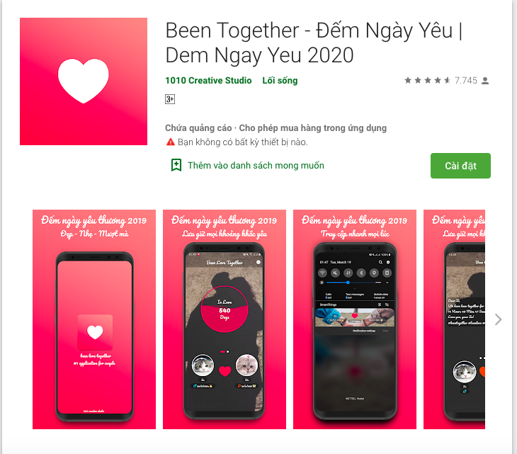 Ứng dụng Been Together Ứng dụng Been Together