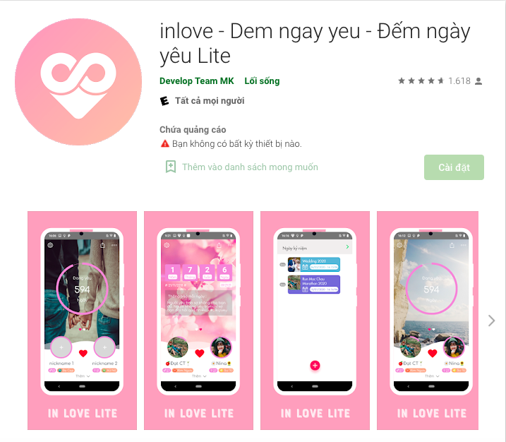 Ứng dụng inlove Ứng dụng inlove