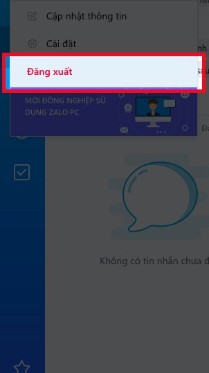 Chọn đăng xuất Chọn đăng xuất
