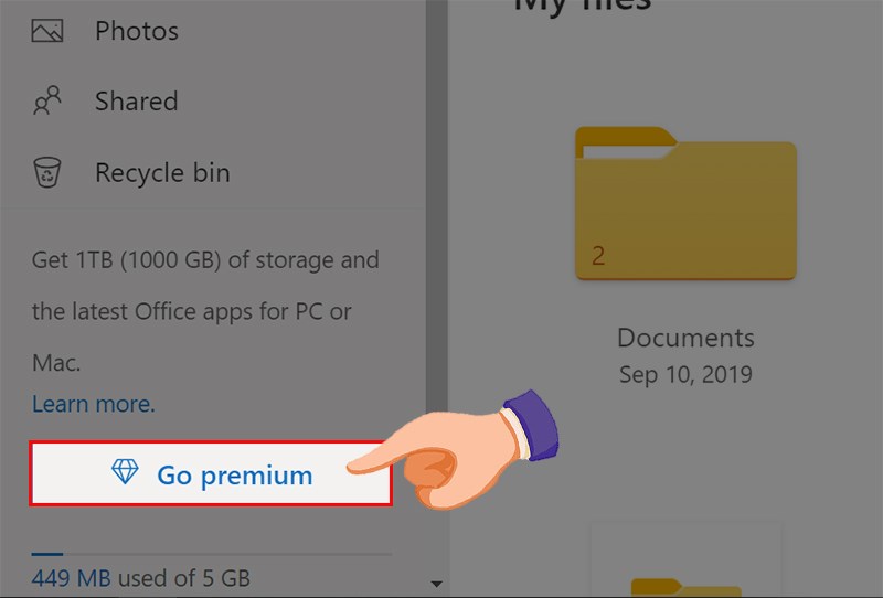 Click vào nút Go Premium góc dưới bên trái màng hình. Click vào nút Go Premium góc dưới bên trái màng hình.