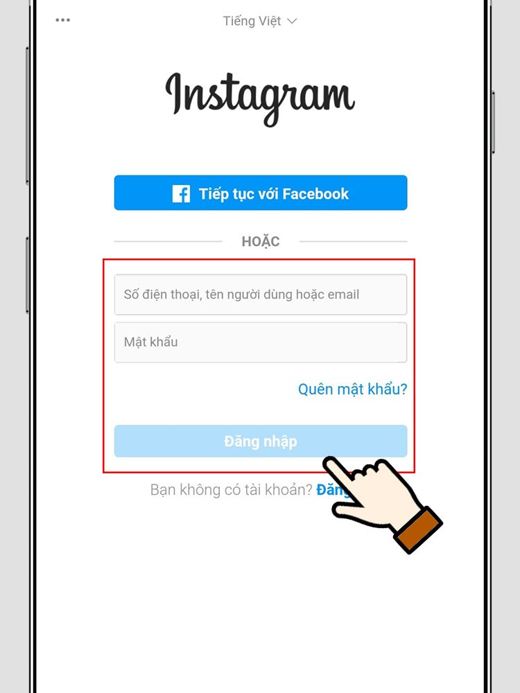 Đăng nhập vào Instagram nếu có. Đăng nhập vào Instagram nếu có.