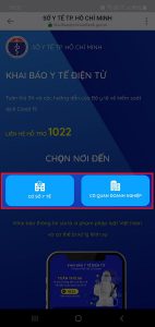chọn nơi đến khai báo