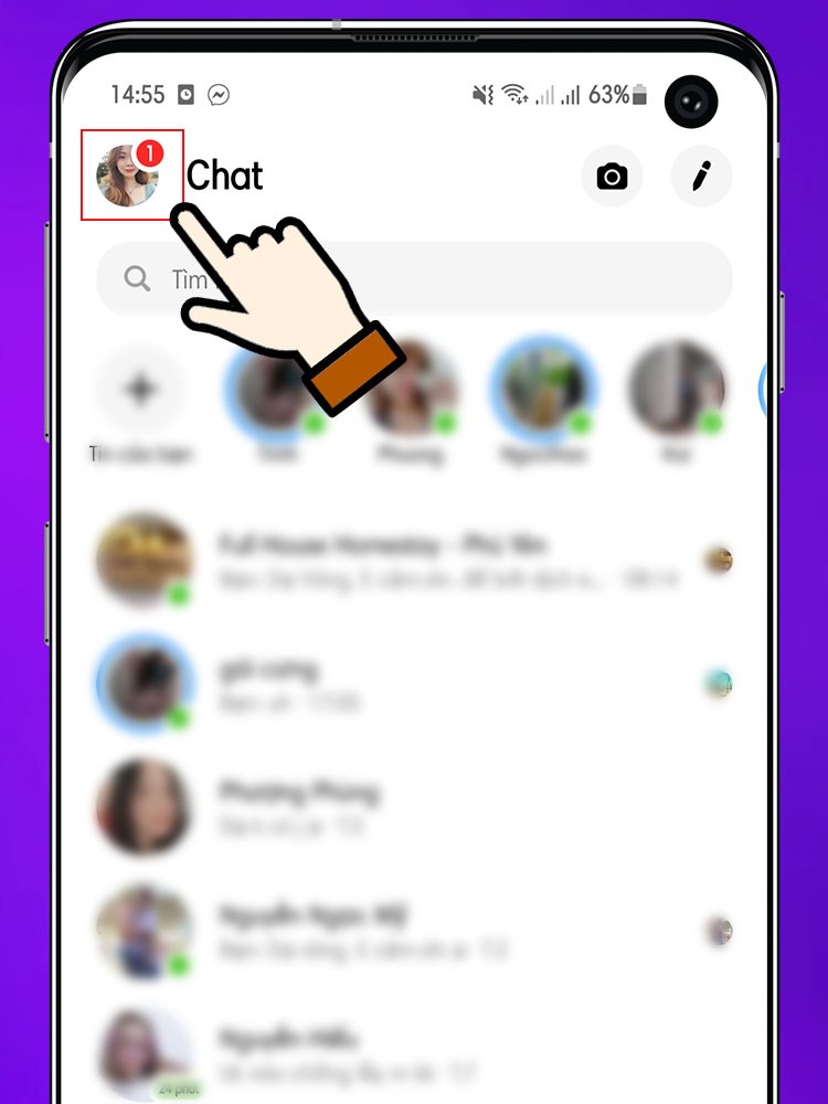 b1-750x1000-1 Bạn mở ứng dụng Facebook Messenger trên điện thoại > Chọn biểu tượng trang cá nhân.