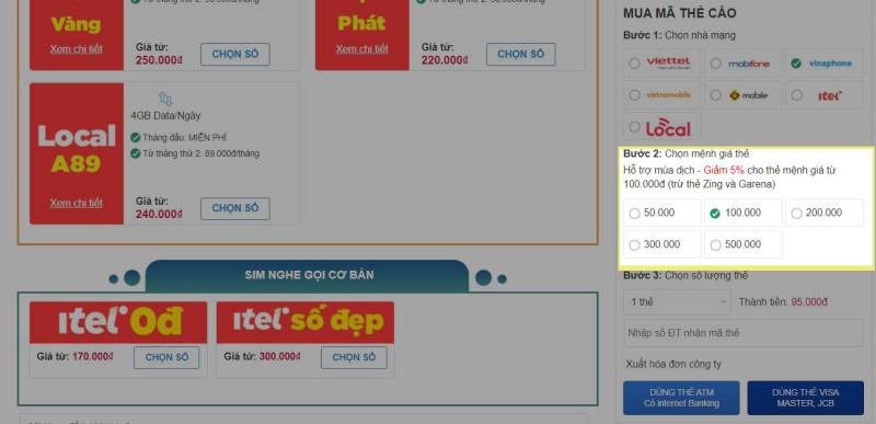 CÁC BƯỚC MUA THẺ CÀO CÁC BƯỚC MUA THẺ CÀO