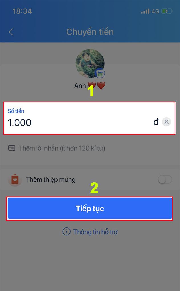 Nhập số tiền muốn chuyển Nhập số tiền muốn chuyển