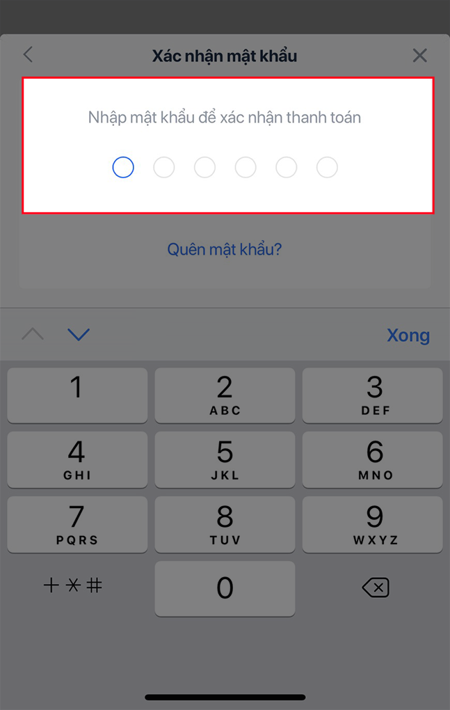 Nhập mật khẩu để chuyển tiền. Nhập mật khẩu để chuyển tiền.