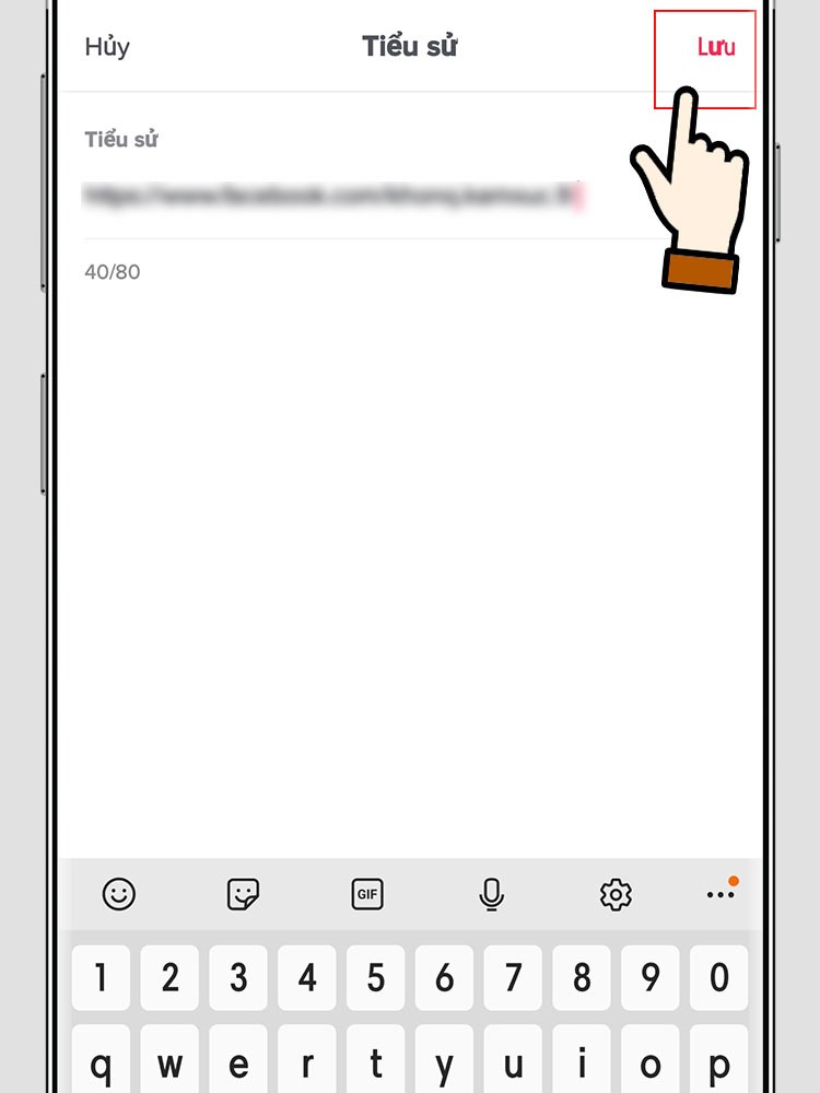 Dán đường link liên kết Facebook vừa sao chép > Chọn Lưu. Dán đường link liên kết Facebook vừa sao chép > Chọn Lưu.