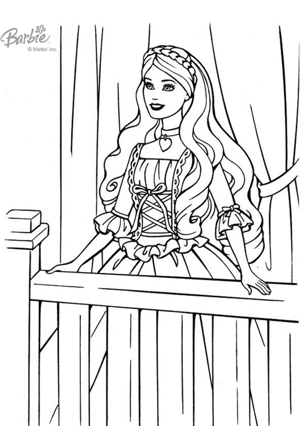 Tranh tô màu công chúa Barbie - 10 Tranh tô màu công chúa Barbie - 10