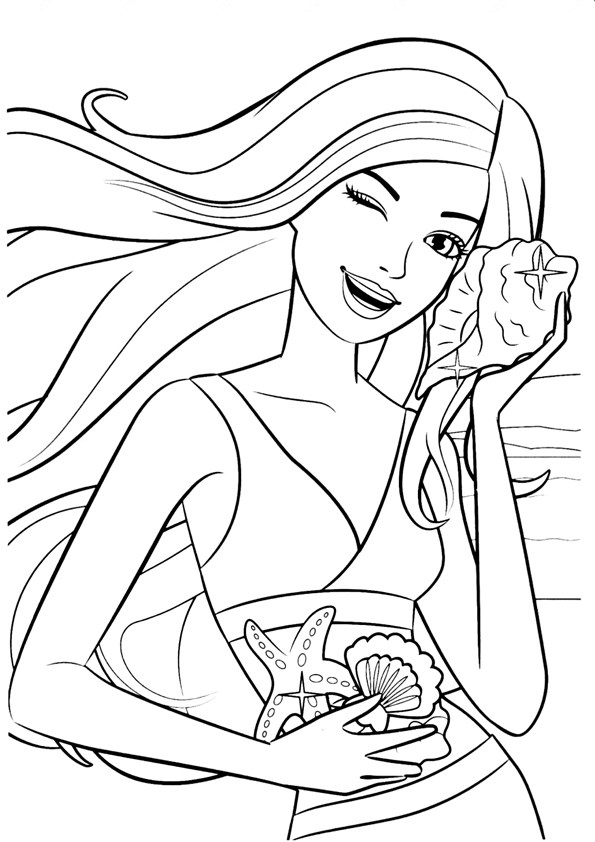Tranh tô màu công chúa Barbie - 9 Tranh tô màu công chúa Barbie - 9
